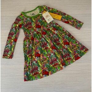 Bamboo Bliss Girls 3T Merry Grinchmas Whoville Bamboo Viscose Dress NWT Holiday